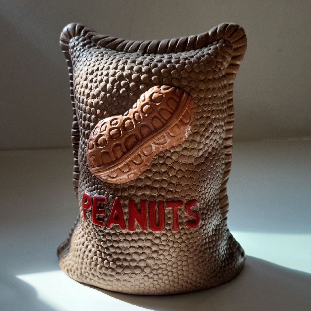 Mount Clemens Pottery Peanut Bank Vintage Jimmy Carter